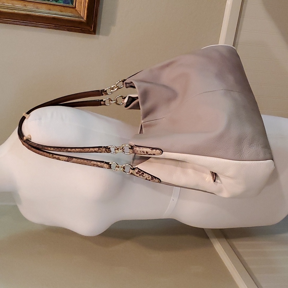 Coach exotic Phoebe bag taupe/white